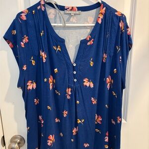 Daniel Rainn Navy Floral Blouse